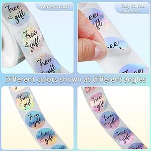 Tem nhãn dán giấy chống thấm hologram dùng cho thủ công nến, nhãn tròn, quà tặng & thủ công, dán niêm phong hộp màu - Product Image 2