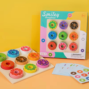Juguetes educativos para niños que aprenden Clasificación de colores de donas y colocación de juguetes Juguetes de madera - Product Image 5