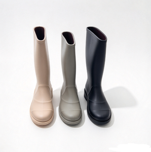 Botas de Lluvia Impermeables de PU para Mujer, a Media Pantorrilla, con Punta Redonda, Cálidas y Ligeras, Zapatos de Goma para Invierno - Product Image 2