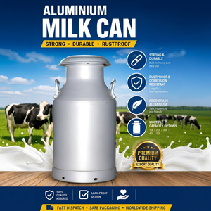 Équipement médical Inde : Bidon en aluminium de qualité alimentaire pour lait, avec couvercle anti-fuite et contrôle de température, capacité 5-50L - Product Image 1