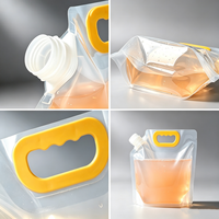 Sac d'eau pliable pour l'extérieur, pochette transparente avec bec verseur, sac d'emballage épais pour liquides et boissons de qualité alimentaire