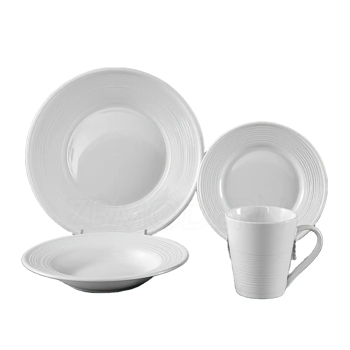 Wholesale OEM Embossed Porcelain Dinnerware Ceramic Dinner Sets
