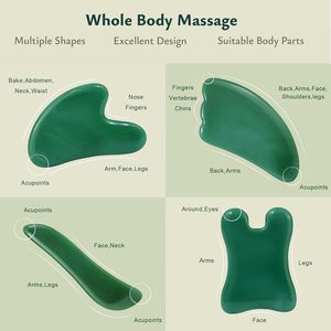 Groothandel Natuurlijke Groene Gua Sha Scraping Board Massage Tool Voor Spa Acupunctuur Therapie Gezicht Trigger Point Behandeling Board - Product Image 2