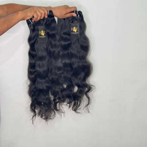 Extensión de cabello natural de visón, paquetes de cabello humano de templo indio sin procesar ondulado crudo alineado con cutícula para mujeres - Product Image 1