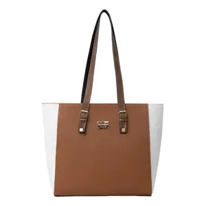 Sac fourre-tout pour femme Fana Adelle M3712, couleur camel, panneaux en microfibre, cuir synthétique, fermeture ouverte, toutes saisons - Product Image 1