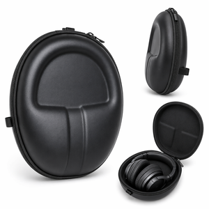 Étui de transport personnalisé en cuir PU rigide pour casque sans fil, étanche, sac de rangement de protection, nouveau, OEM, vente en gros en vrac - Product Image 1