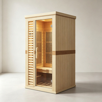 Cabine de sauna infrarouge pour la maison et le commerce, 1-2 personnes, sauna intérieur en bois massif