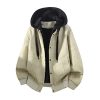 Blouson Bomber en Cuir Grande Taille Vintage à Capuche Amovible, Style Streetwear, pour Hommes Jeunes, Personnalisé, Décontracté, Type Letterman, Baseball, Varsity