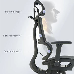 Nouveau design de bureau Appui-tête tournant Chaise fauteuil avec roues en Chine Chaises pour le travail de bureau - Product Image 2