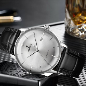 AKIRES Luxury Brand ETA Automatic Movt <span class=keywords><strong>cinturino</strong></span> in <span class=keywords><strong>pelle</strong></span> in acciaio inossidabile 316L <span class=keywords><strong>orologio</strong></span> da uomo impermeabile di alta qualità - Product Image 5