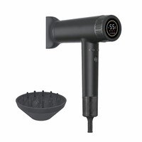 Sèche-cheveux ionique haute vitesse avec écran LCD, diffuseur, moteur sans balais, pour salon, maison et voyage