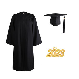 मैट लंबी आस्तीन कॉलेज और विश्वविद्यालय बहु रंग स्नातक गाउन और टासल के साथ टोपी - Product Image 2