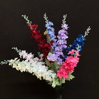 Bunga Delphinium Sutra Buatan Grosir, Bunga Palsu Dua Cabang, Dekorasi Pernikahan, Pajangan Jendela Luar Ruangan, Dekorasi Ruangan