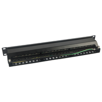 Panel Patch FTP Berlapis Emas 48-Port Cat6 RJ45 1U 19 Inci yang Dapat Disesuaikan untuk Sistem Kabel Jaringan, Suku Cadang Telekomunikasi