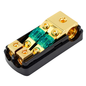 บล็อกฟิวส์ 2AFS10 แบบ 2 ทาง 12V 60A ANL 1-4 ทาง สำหรับเครื่องเสียงรถยนต์และระบบเบาะนิรภัย ซับวูฟเฟอร์ แอมพลิฟายเออร์  ตัวถือฟิวส์ขนาดเล็กทำจากทองเหลือง - Product Image 1