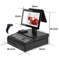 15.6+11.6 Inch Dual Screen Full Set POS Cash Register System Windows Android OS Wi Fi6 Bluetooth5.2 POS Machine With Keyboard