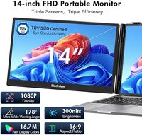 Moniteur portable triple écran en gros, double écran externe pour les voyages d'affaires et le gaming