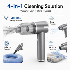 6000Pa Brushed Motor Cordless Handheld Car <b>Vacuum</b> Cleaner Air Duster Inflator Deflator 50W Rechargeable Type C OEM ODM Wholesale - Product Image 3