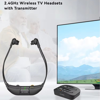 Casque audio sans fil 2,4 GHz pour seniors, tour de cou intra-auriculaire avec émetteur optique, station de charge, portée 30 m, sans latence, voix claire