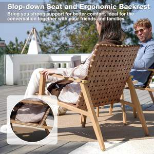 Juego de <span class=keywords><strong>Bistro</strong></span> Adirondack de 3 Piezas de Madera de Roble para Patio, con Mesa de Centro, para Muebles de Exterior, Venta al Por Mayor Phoenix - Product Image 4