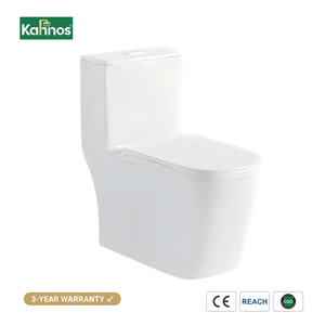 WC Céramique Sans Rimless à Double Chasse Économiseur d'Eau, Siège à Fermeture Douce, Blanc, Fixation au Sol, Style Moderne, Vente en Gros - Product Image 1