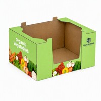 Boîte d'emballage en carton ondulé écologique, imperméable et imprimée sur mesure pour légumes frais et maïs