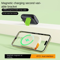 Banque d'alimentation portable à vente chaude avec prise secteur, 5 en 1, magnétique sans fil avec câbles, 10000 mAh, charge rapide 22,5 W