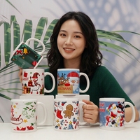 Taza de Cerámica Navideña para Sublimación, Taza de Café, Artículos de Bebida para las Fiestas, Taza de Regalo con Logotipo Personalizado para el Hogar y la Oficina