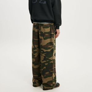 Pantalon de survêtement camouflage pour homme, coupe large, taille élastique, décontracté, ample, respirant, en coton - Product Image 3