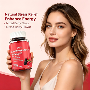 OEM Ashwagandha <b>Gummy</b> <b>Candy</b> Mixed Berry Flavor 60 Count Sugar Free Stress Relief Energy Boost for Adults - Product Image 1