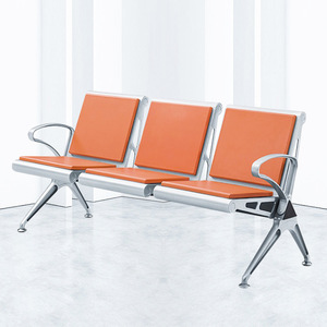Silla de Espera Bao Xian, Fila de 3 Asientos, Acero Inoxidable, Cojín de PU, Uso en Hospitales, Aeropuertos y Estaciones - Product Image 1