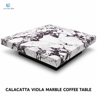 Table basse en marbre Luca Calacatta Viola |   Socle carré en marbre naturel de qualité supérieure pour salon, hôtel, villa, taille personnalisée, OEM