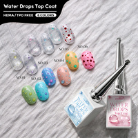 JTING Crystal Water Drop Top Coat Gel 6 Colores Sin HEMA/TPO Efecto Gotas de Agua Set de Esmalte en Gel Sin Capa Pegajosa Venta al por Mayor OEM
