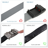 Ceinture tactique réglable en nylon de haute qualité avec boucle à cliquet et boucle coulissante automatique pour le golf