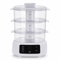 Cuiseur vapeur électrique à trois niveaux 25,3 qt avec réservoir d'eau indépendant, contrôle tactile pour la cuisine domestique