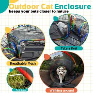 Tunnel pliable pour chat, maison portable pour chat, <span class=keywords><strong>toit</strong></span> en tissu Oxford respirant et imperméable, utilisable en intérieur et en extérieur toute l'année, <span class=keywords><strong>tente</strong></span> pour animaux <span class=keywords><strong>de</strong></span> compagnie - Product Image 4