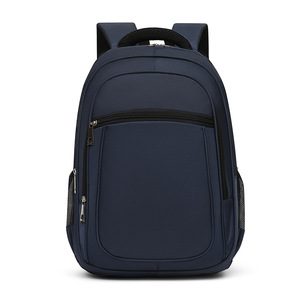 Business Backpack Large Capacity Zipper Closure Solid Color School Education Men High School Students Backpack - Product Image 1