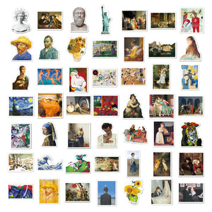 100 Uds artista del Renacimiento italiano <span class=keywords><strong>Leonardo</strong></span> Da Vinci pegatina de pintura al óleo clásica de moda pegatina de dibujos animados - Product Image 3