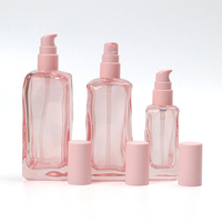 Flacon d'huile pour lotion, contenants pour crème de soin, pot de crème pour le visage, emballage cosmétique en verre vide rose CN;GUA