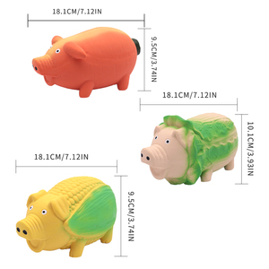 Natural Latex Squeaky <b>Dog</b> Chew Toy Spotted Pig Interactive Teething Training Pet Toy - Product Image 1
