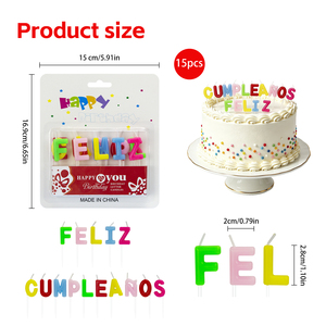 Velas Decorativas con Letras de Feliz Cumpleaños, Creativas, Ecológicas, No Tóxicas, Coloridas, <span class=keywords><strong>para</strong></span> Decorar <span class=keywords><strong>Pasteles</strong></span> de Cumpleaños - Product Image 3