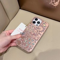 Miroir de maquillage papillon de luxe et étui pour téléphone portable pour iPhone, sac d'accessoires pratique
