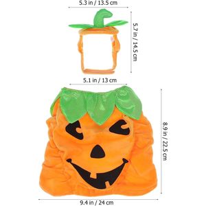 Halloween <b>Cat</b> Pumpkin Costume Orange Fleece Adjustable Pet Outfit With <b>Hat</b> Cute Dress For <b>Cats</b> - Product Image 5