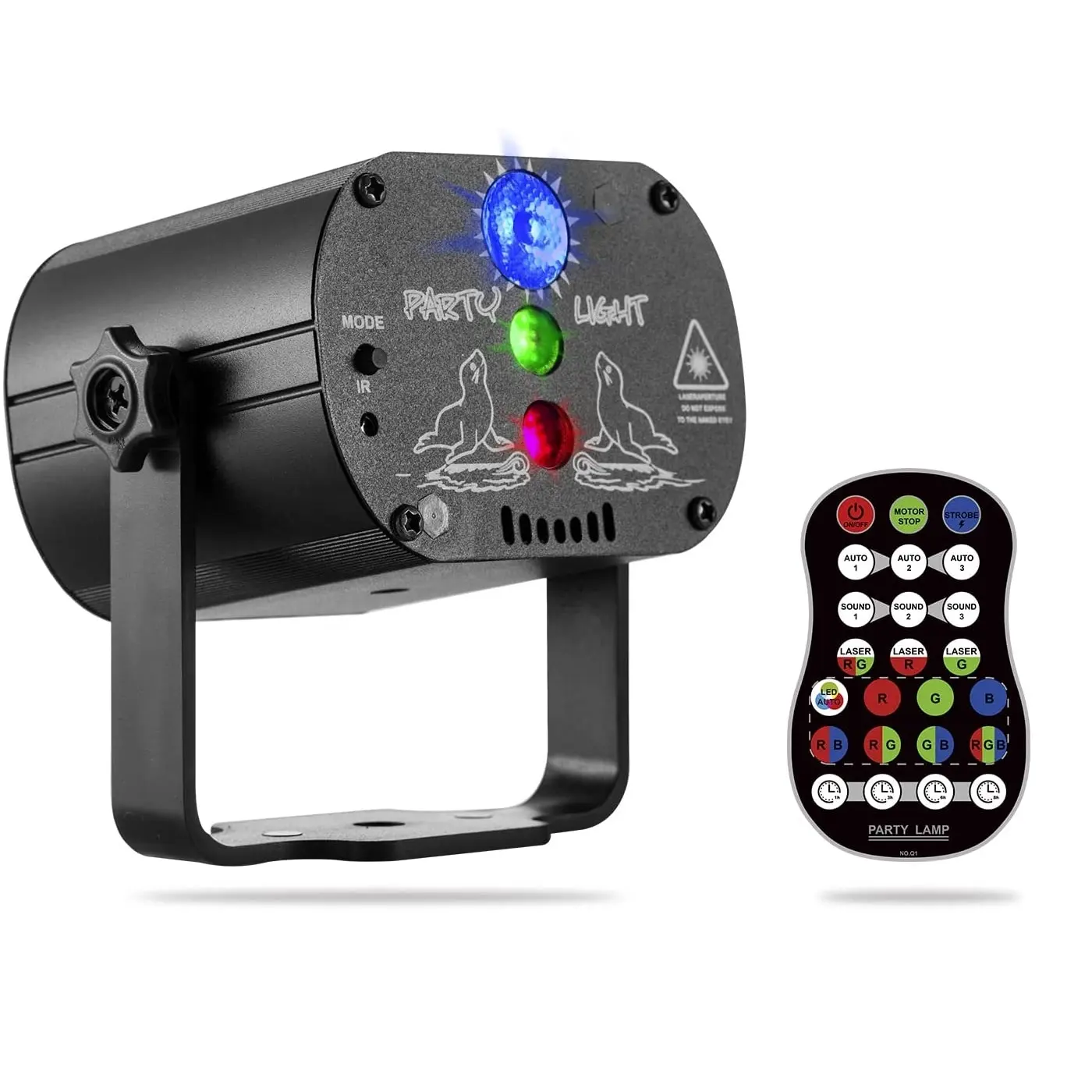 Projecteur laser RGB LED pour éclairage de scène activé par le son avec télécommande pour Xmas Disco DJ Club Party Lamp Outdoor