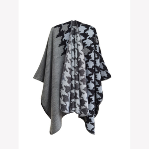 <span class=keywords><strong>Cardigan</strong></span> Poncho da Donna Urban Coco con Design <span class=keywords><strong>Pied</strong></span>-<span class=keywords><strong>de</strong></span>-<span class=keywords><strong>Poule</strong></span> e Blocchi di Colore, Aperto sul Davanti, Stile Sciarpa/Cappa - Qualità all'Ingrosso - Product Image 4