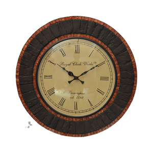 นาฬิกาแขวนผนังไม้และกระจก,นาฬิกาแขวนผนังโมเสกพร้อมไม้และกระจกโมเสกแฮนด์เมดโดย Adiba สำหรับตกแต่งบ้าน - Product Image 1