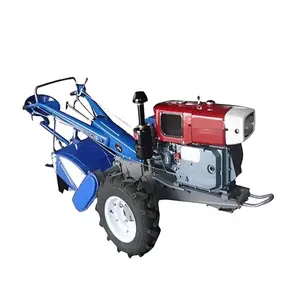 China tot venta agricultura mini caminar detrás del tractor 20hp 22hp dos ruedas mano caminar tractor con equipo