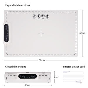 Elektrische warmhoudplaat, draagbaar, opvouwbaar, extra groot, voor het warmhouden van voedsel met instelbare temperatuur en tijd. - Product Image 6