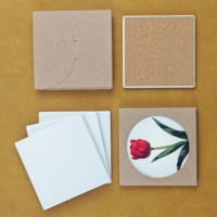 Sous-verres classiques en céramique avec dos en liège, résistants à la chaleur, surface lisse brillante, écologiques, durables, protection des meubles, sublimation