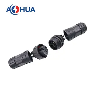 Ip67 Waterproof Connector AOHUA M25 Assembly Waterproof Plug And Socket Cable Connector 4 Pin Ip67 IP68